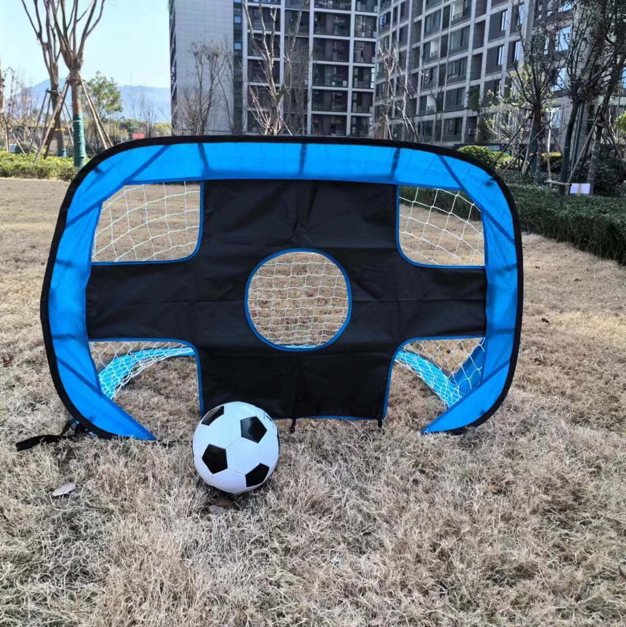 Garden soccer goal, convenient pop-up training, detachable four-in-one soccer training net, multi-functional accessories